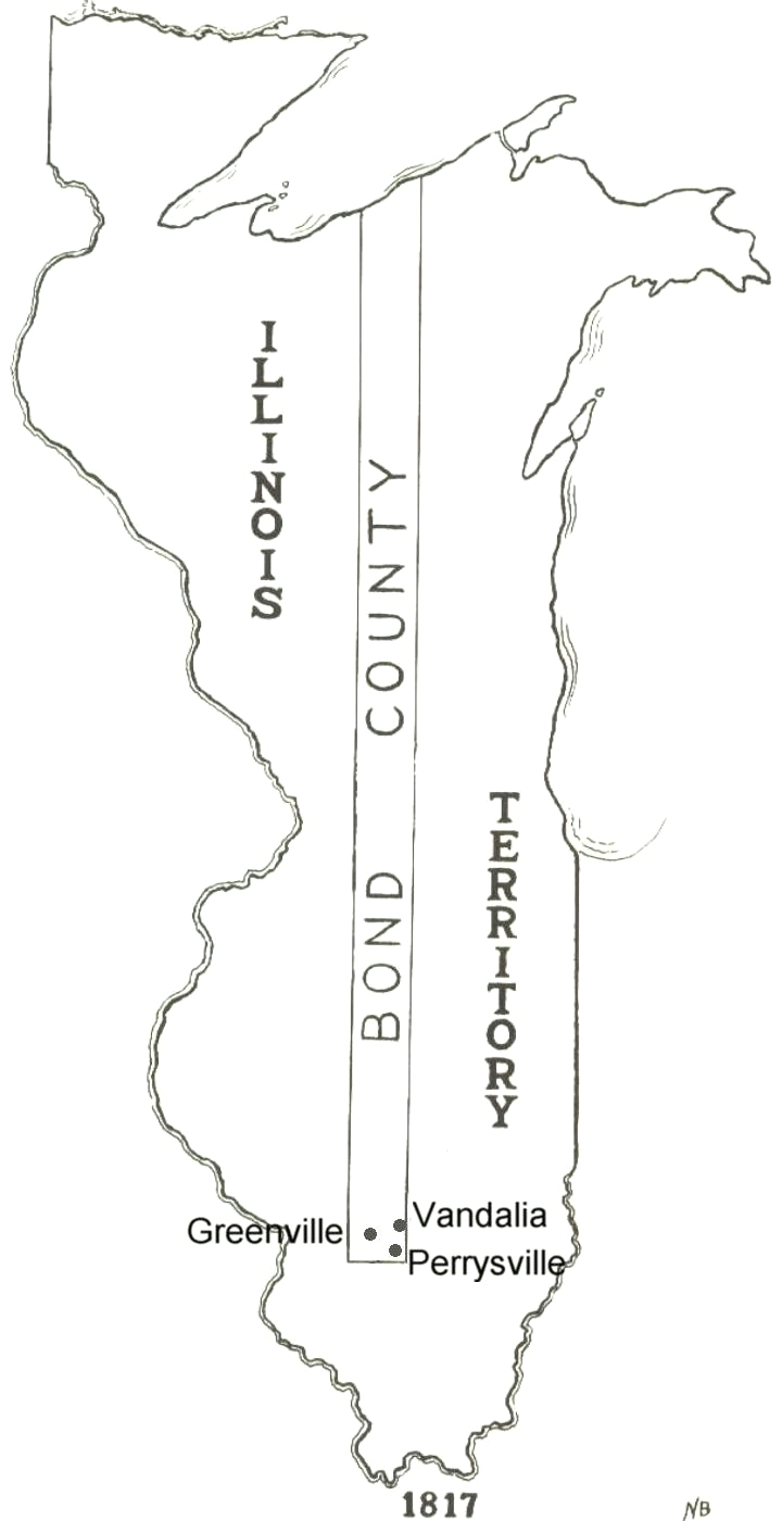 Bond County Map 1817, Naomi Babbitt