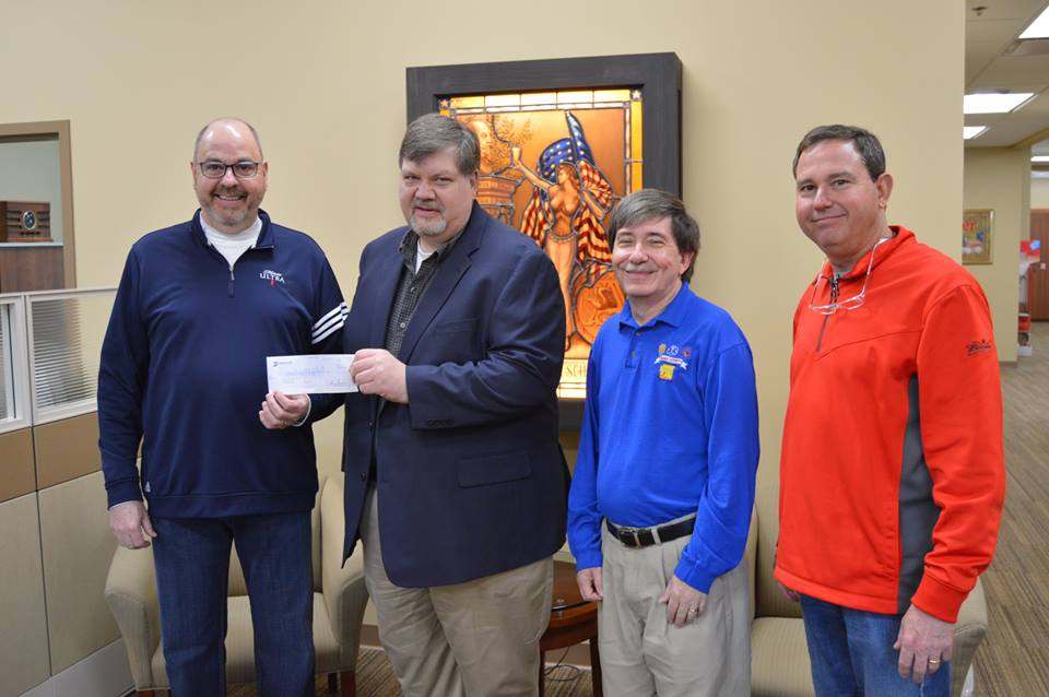 Donnewald Distributing presents $5,000 check to Bond County Bicentennial Committee